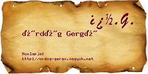 Ördög Gergő névjegykártya